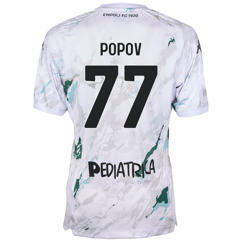 Criança Camisola Bogdan Popov #77 Cinzento Alternativa 2024/25 Camisa