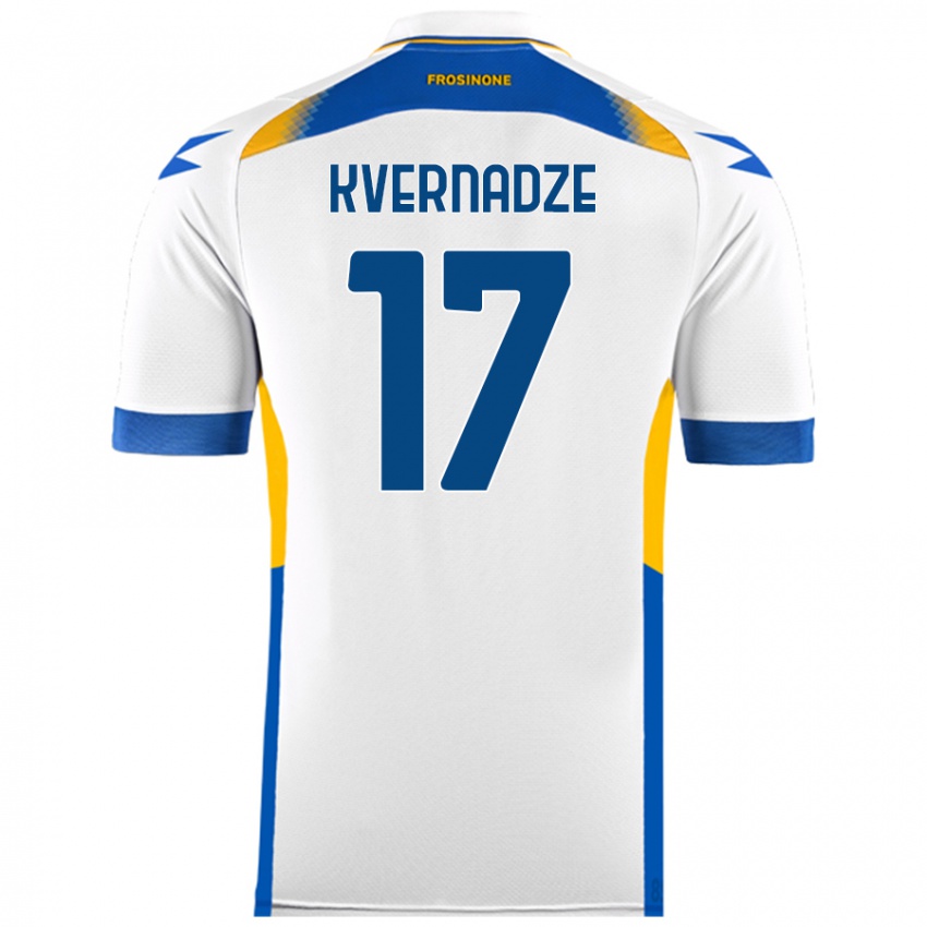 Criança Camisola Giorgi Kvernadze #17 Branco Alternativa 2024/25 Camisa