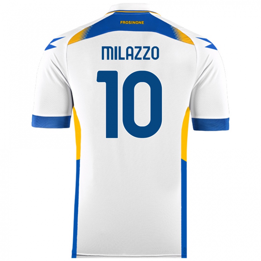 Criança Camisola Simone Milazzo #10 Branco Alternativa 2024/25 Camisa