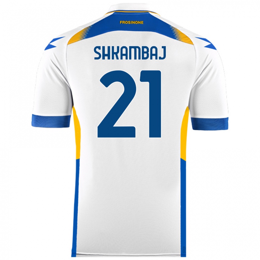 Criança Camisola Ardit Shkambaj #21 Branco Alternativa 2024/25 Camisa