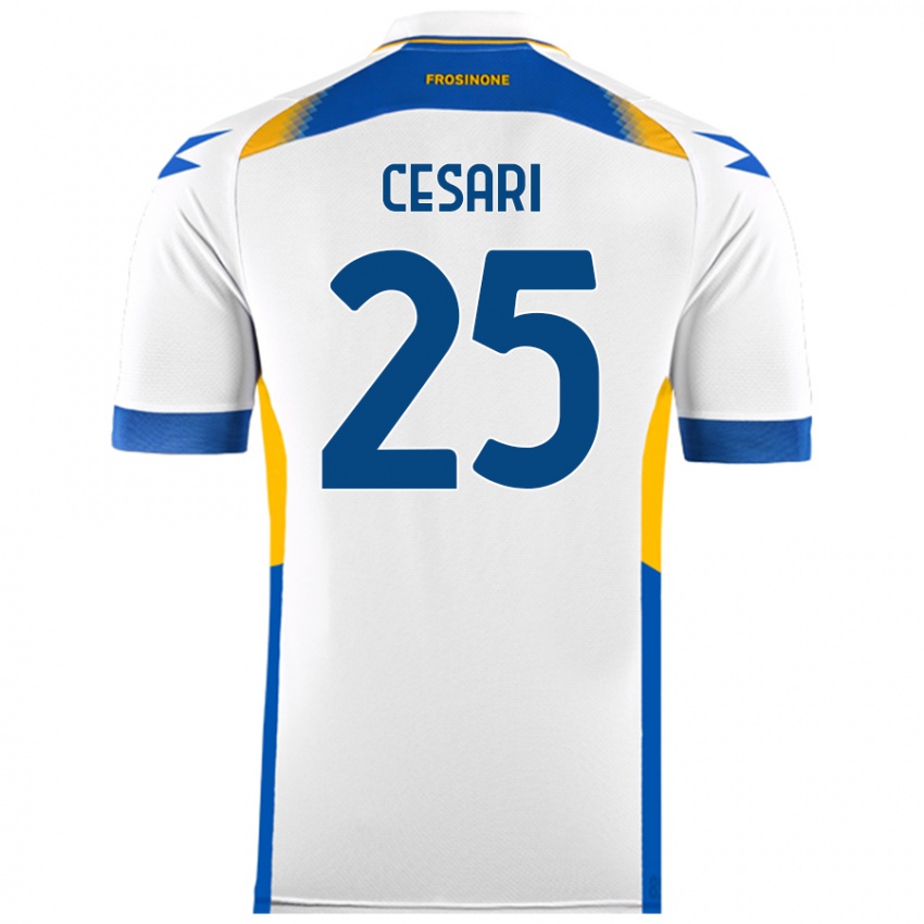 Criança Camisola Nicolò Cesari #25 Branco Alternativa 2024/25 Camisa