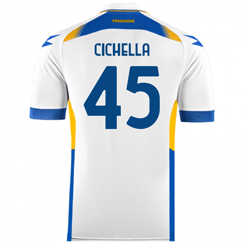 Criança Camisola Matteo Cichella #45 Branco Alternativa 2024/25 Camisa