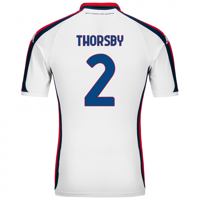 Criança Camisola Morten Thorsby #2 Branco Alternativa 2024/25 Camisa