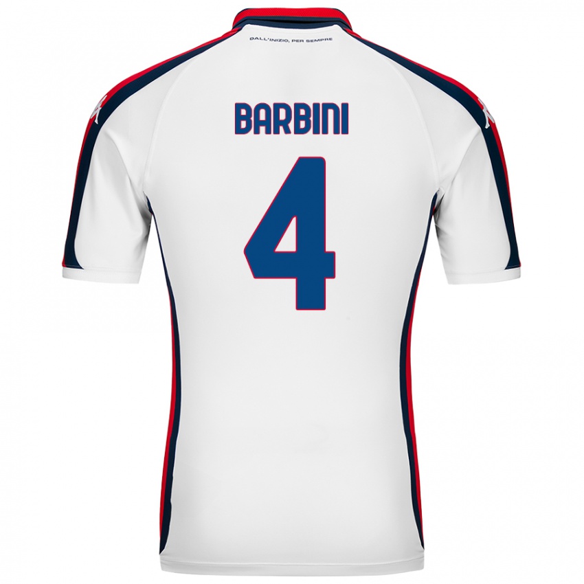 Criança Camisola Matteo Barbini #4 Branco Alternativa 2024/25 Camisa