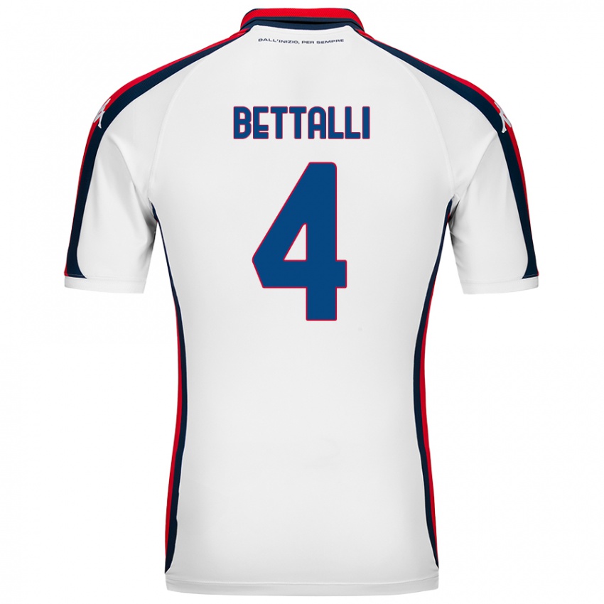 Criança Camisola Giorgia Bettalli #4 Branco Alternativa 2024/25 Camisa