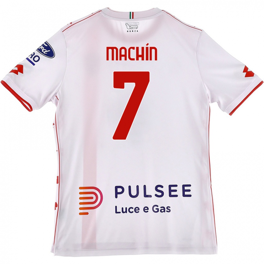 Criança Camisola José Machín #7 Branco Vermelho Alternativa 2024/25 Camisa