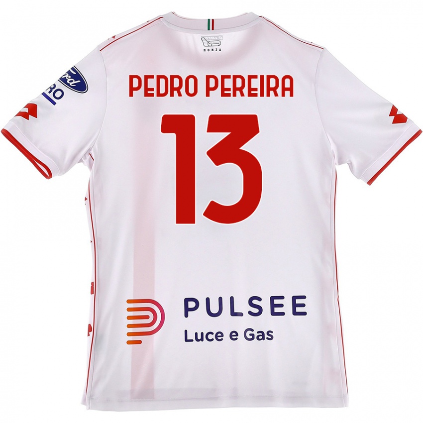 Criança Camisola Pedro Pereira #13 Branco Vermelho Alternativa 2024/25 Camisa