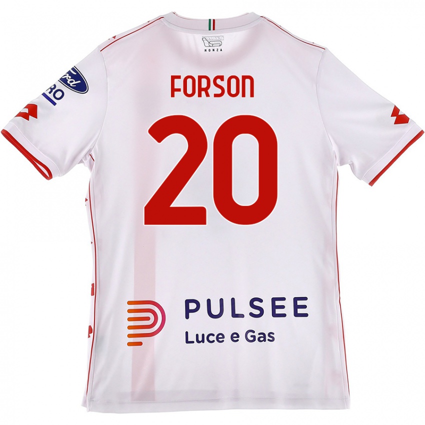 Criança Camisola Omari Forson #20 Branco Vermelho Alternativa 2024/25 Camisa