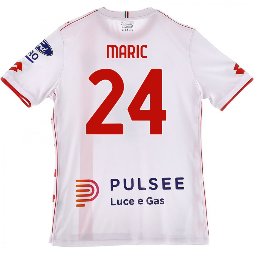 Criança Camisola Mirko Maric #24 Branco Vermelho Alternativa 2024/25 Camisa