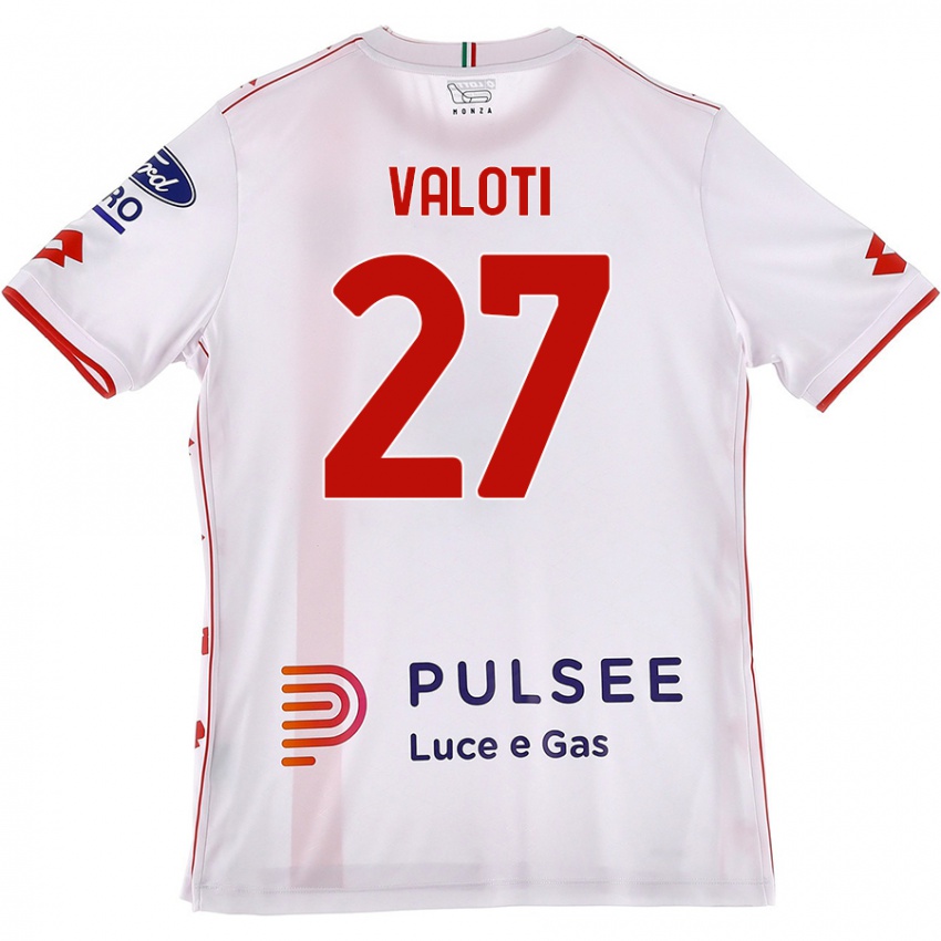 Criança Camisola Mattia Valoti #27 Branco Vermelho Alternativa 2024/25 Camisa