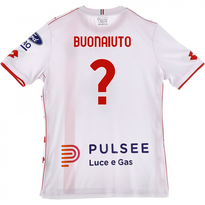 Criança Camisola Marco Buonaiuto #0 Branco Vermelho Alternativa 2024/25 Camisa