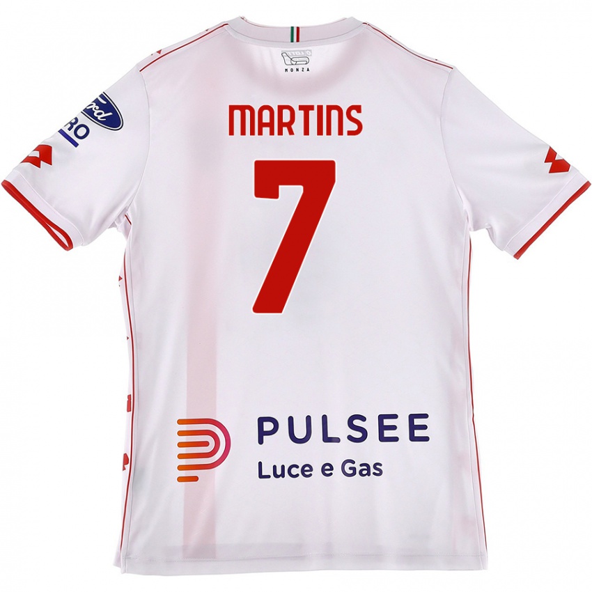 Criança Camisola Kevin Martins #7 Branco Vermelho Alternativa 2024/25 Camisa