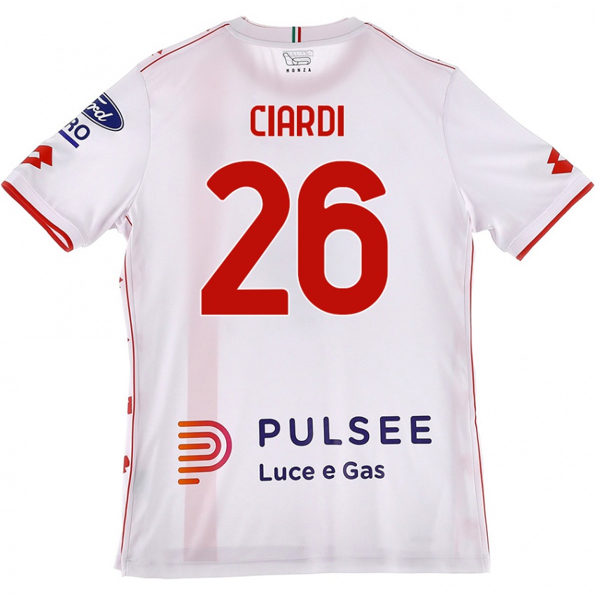 Criança Camisola Tommaso Ciardi #26 Branco Vermelho Alternativa 2024/25 Camisa