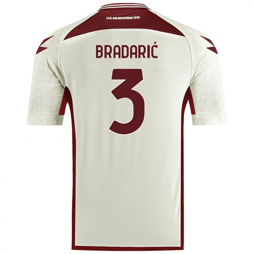 Criança Camisola Domagoj Bradarić #3 Cor Do Creme Alternativa 2024/25 Camisa