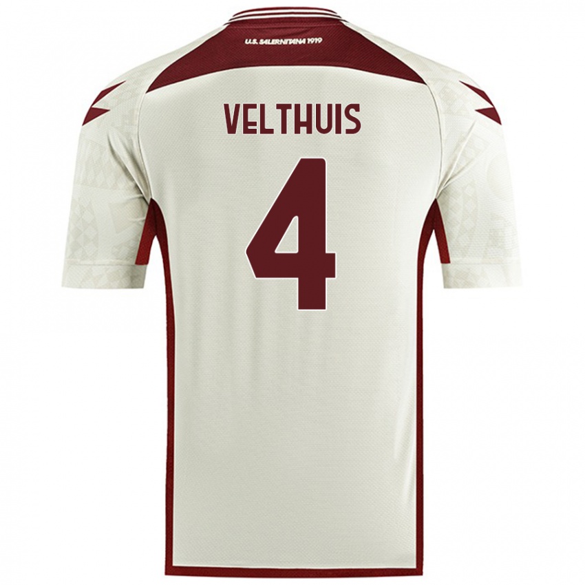 Criança Camisola Tijs Velthuis #4 Cor Do Creme Alternativa 2024/25 Camisa