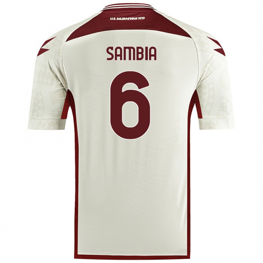 Criança Camisola Junior Sambia #6 Cor Do Creme Alternativa 2024/25 Camisa