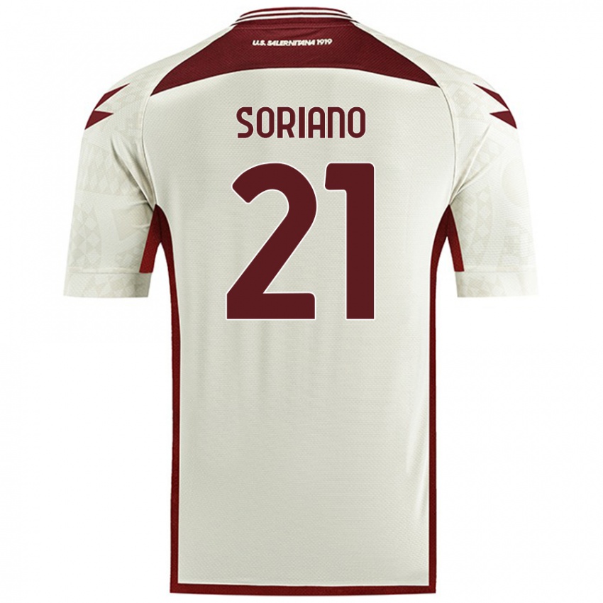 Criança Camisola Roberto Soriano #21 Cor Do Creme Alternativa 2024/25 Camisa