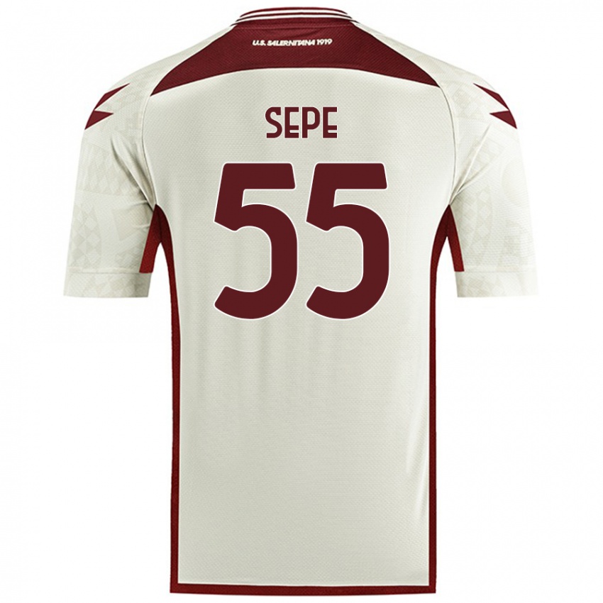 Criança Camisola Luigi Sepe #55 Cor Do Creme Alternativa 2024/25 Camisa