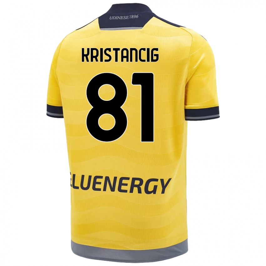 Criança Camisola Luca Kristancig #81 Dourado Alternativa 2024/25 Camisa