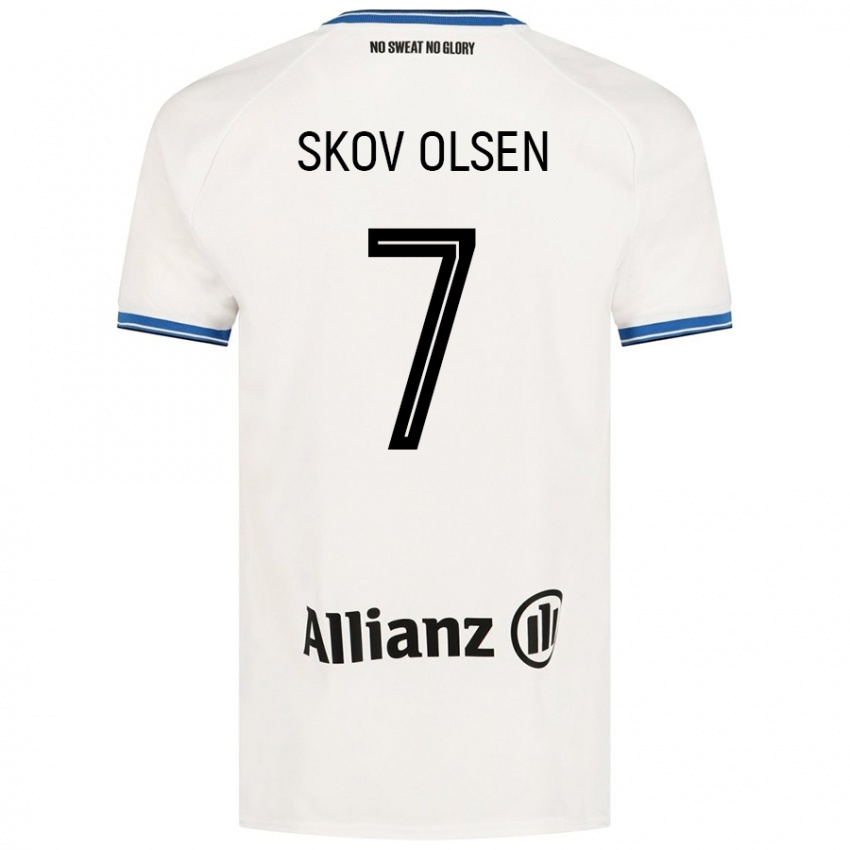 Criança Camisola Andreas Skov Olsen #7 Branco Alternativa 2024/25 Camisa