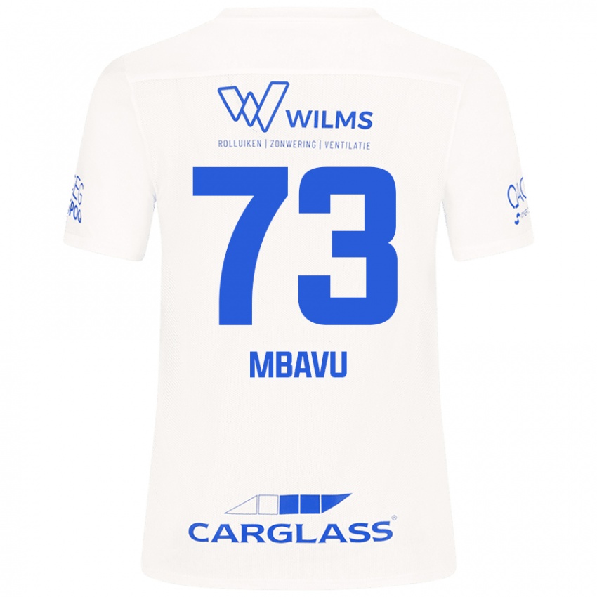 Criança Camisola Elie Mbavu #73 Branco Alternativa 2024/25 Camisa