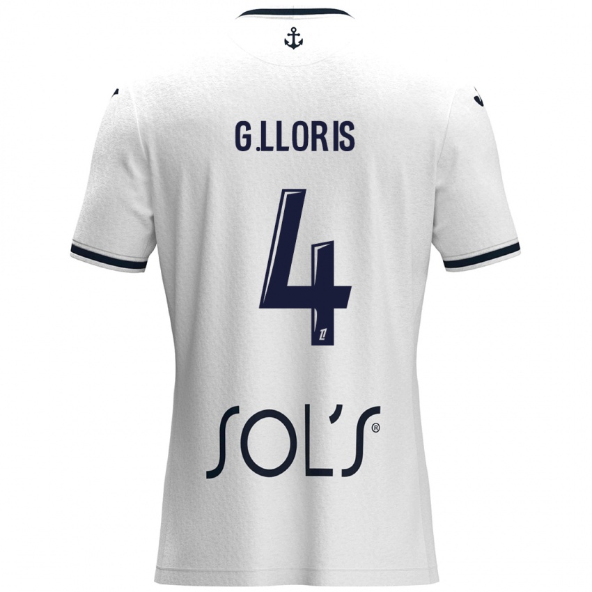 Criança Camisola Gautier Lloris #4 Azul Escuro Branco Alternativa 2024/25 Camisa