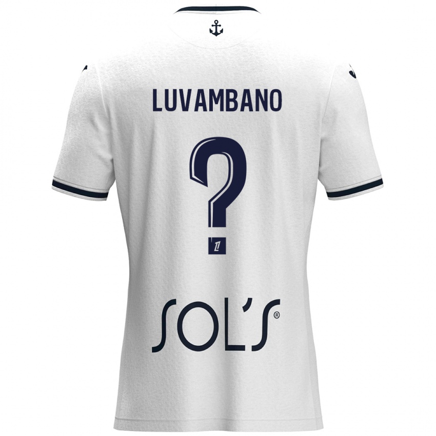 Criança Camisola Ethan Luvambano #0 Azul Escuro Branco Alternativa 2024/25 Camisa