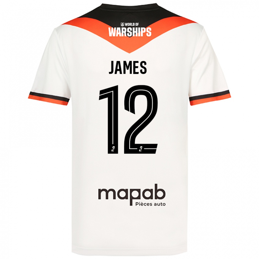 Criança Camisola Isaac James #12 Branco Alternativa 2024/25 Camisa