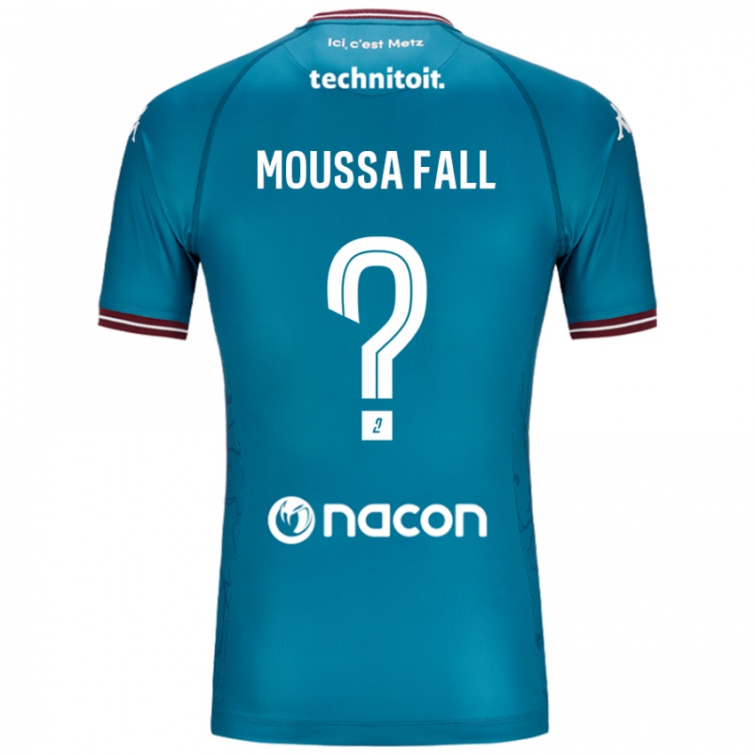 Criança Camisola Pape Moussa Fall #0 Petrolo Bleu Alternativa 2024/25 Camisa