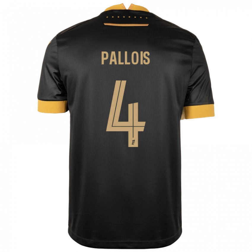 Criança Camisola Nicolas Pallois #4 Castanho Preto Alternativa 2024/25 Camisa