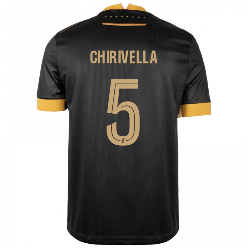 Criança Camisola Pedro Chirivella #5 Castanho Preto Alternativa 2024/25 Camisa