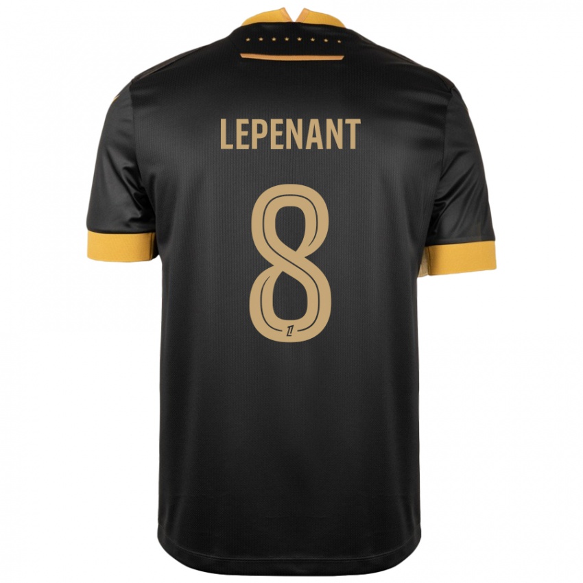 Criança Camisola Johann Lepenant #8 Castanho Preto Alternativa 2024/25 Camisa