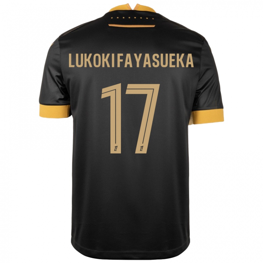 Criança Camisola Kévin Lukoki Fayasueka #17 Castanho Preto Alternativa 2024/25 Camisa