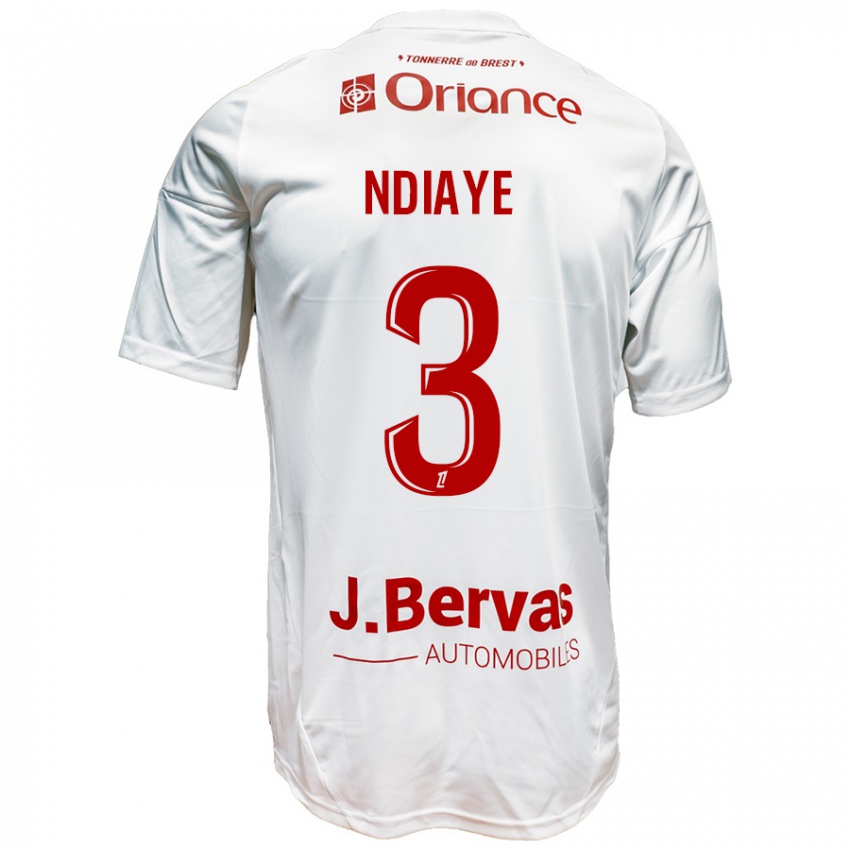 Criança Camisola Abdoulaye Ndiaye #3 Vermelho Branco Alternativa 2024/25 Camisa