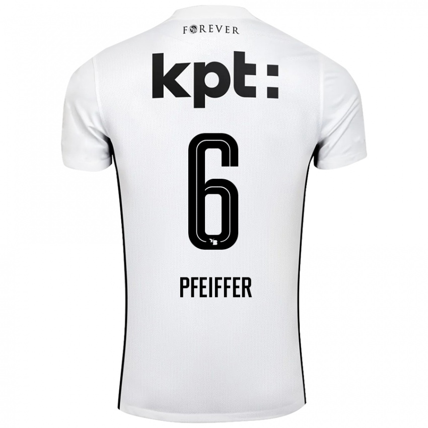 Criança Camisola Patric Pfeiffer #6 Preto Branco Alternativa 2024/25 Camisa