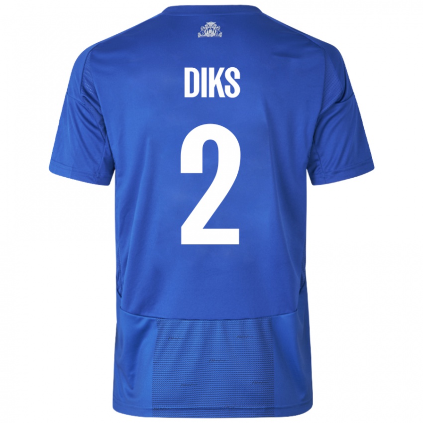 Criança Camisola Kevin Diks #2 Azul Branco Alternativa 2024/25 Camisa