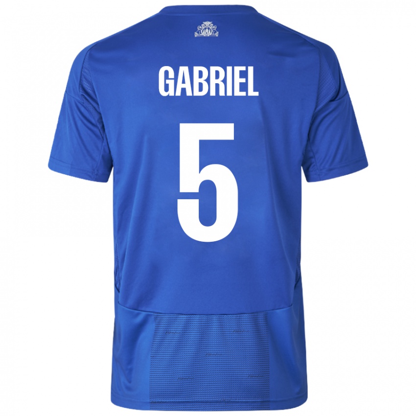 Criança Camisola Gabriel Pereira #5 Azul Branco Alternativa 2024/25 Camisa