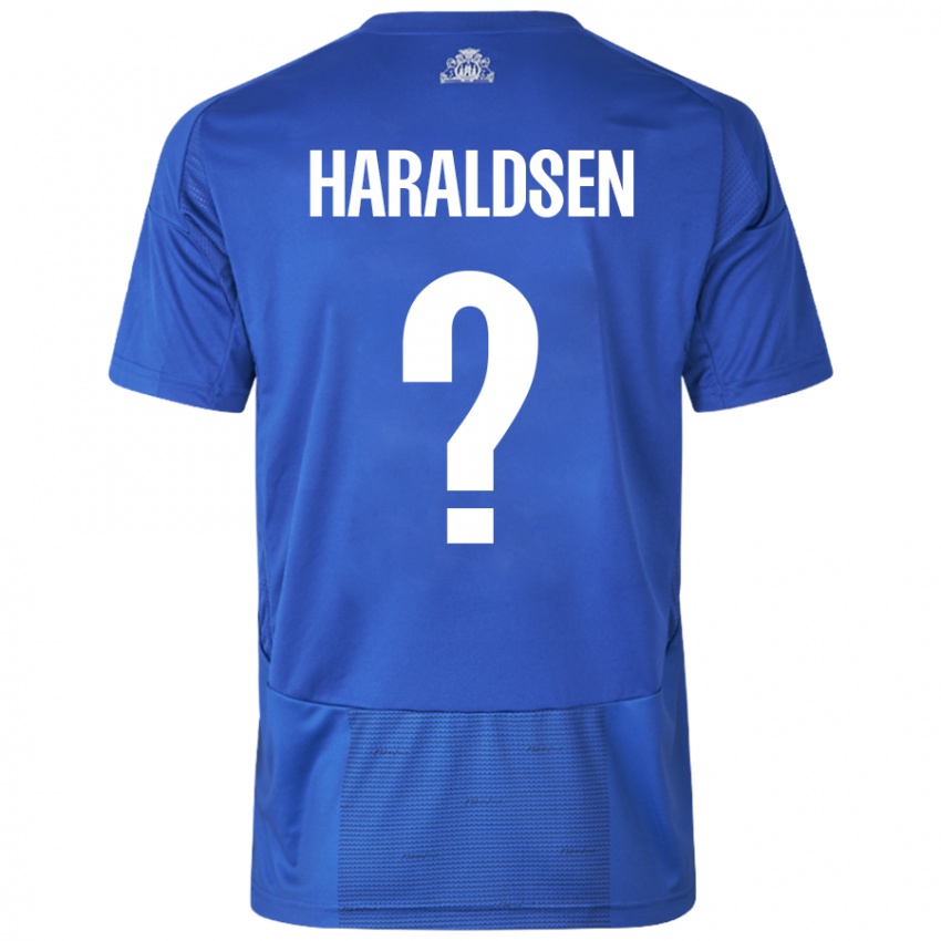 Criança Camisola Henrik Haraldsen #0 Azul Branco Alternativa 2024/25 Camisa