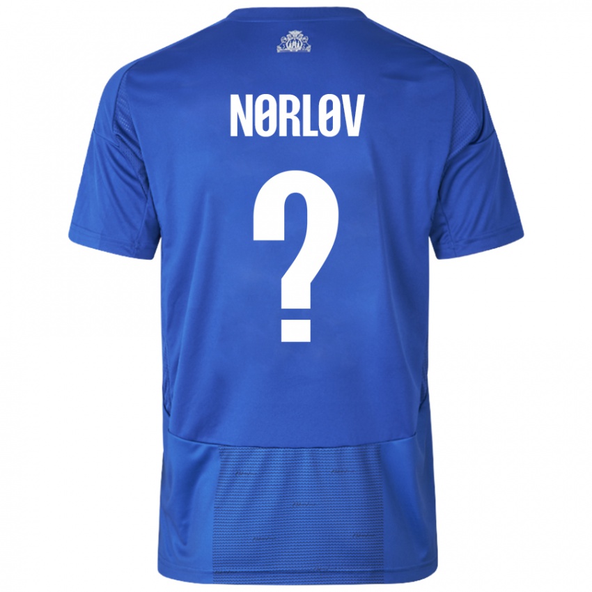 Criança Camisola William Nørløv #0 Azul Branco Alternativa 2024/25 Camisa