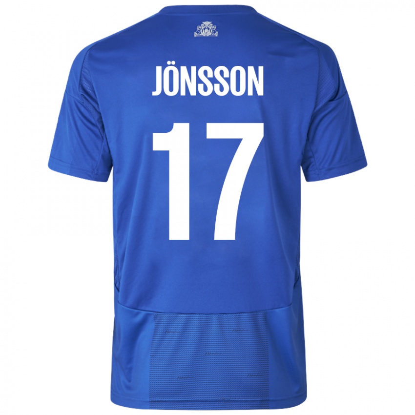 Criança Camisola Neo Jönsson #17 Azul Branco Alternativa 2024/25 Camisa