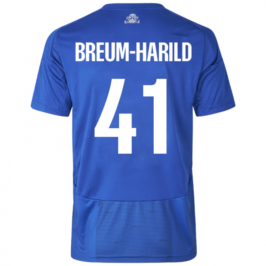 Criança Camisola Tobias Breum-Harild #41 Azul Branco Alternativa 2024/25 Camisa