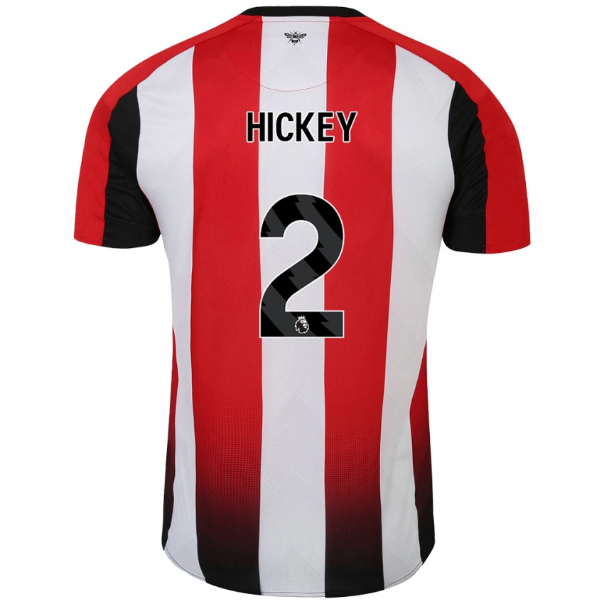 Homem Camisola Aaron Hickey #2 Vermelho Branco Principal 2024/25 Camisa