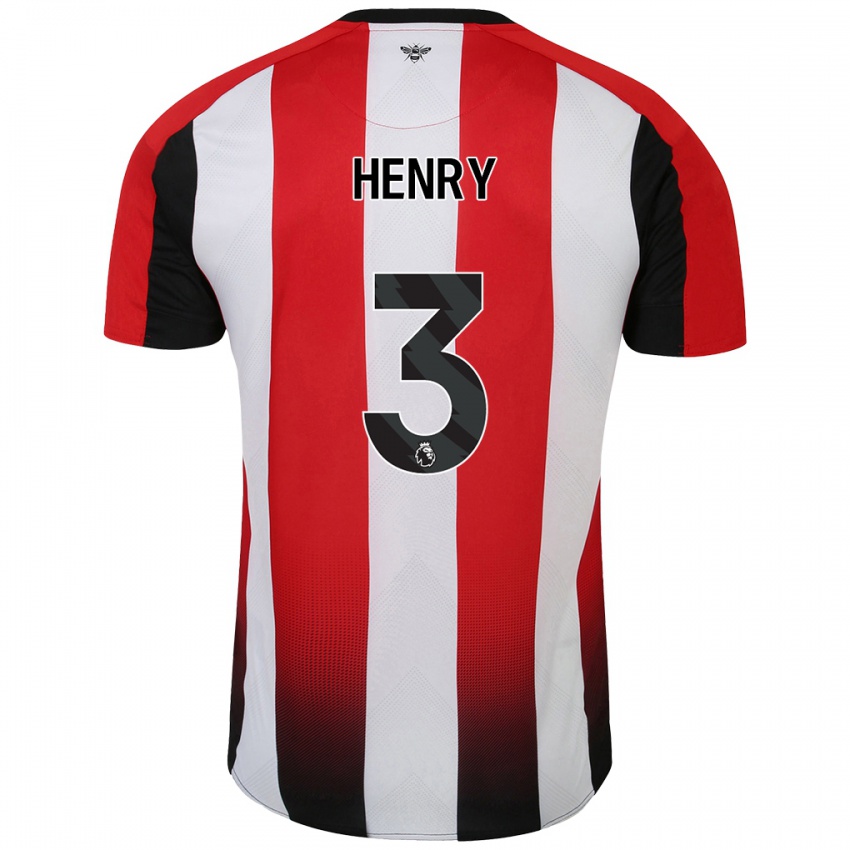 Homem Camisola Rico Henry #3 Vermelho Branco Principal 2024/25 Camisa