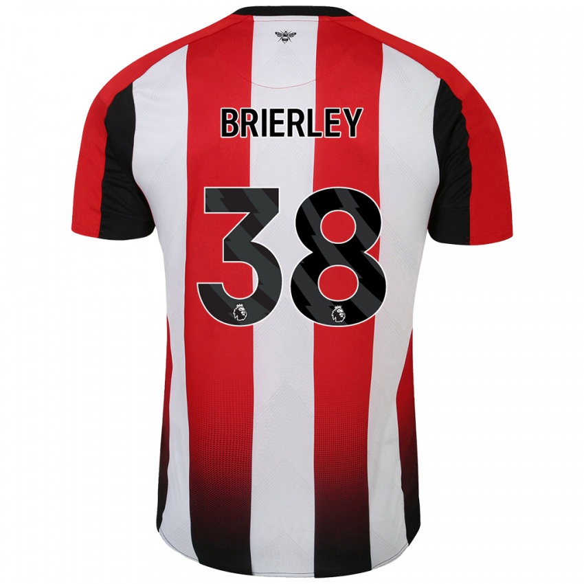 Homem Camisola Ethan Brierley #38 Vermelho Branco Principal 2024/25 Camisa