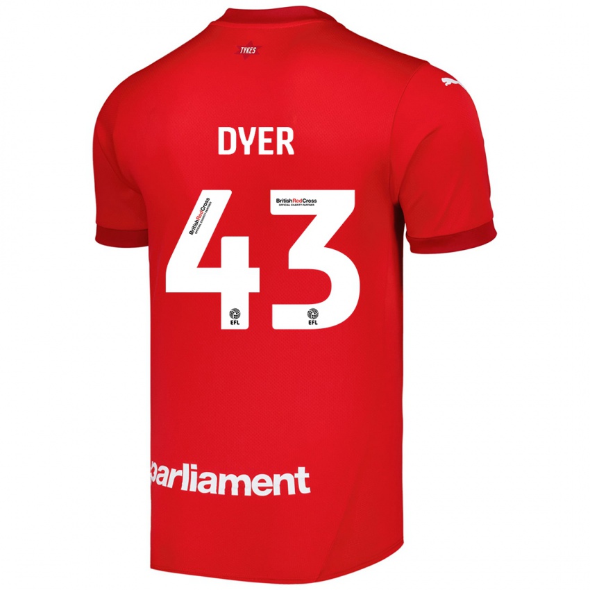 Homem Camisola Josiah Dyer #43 Vermelho Principal 2024/25 Camisa