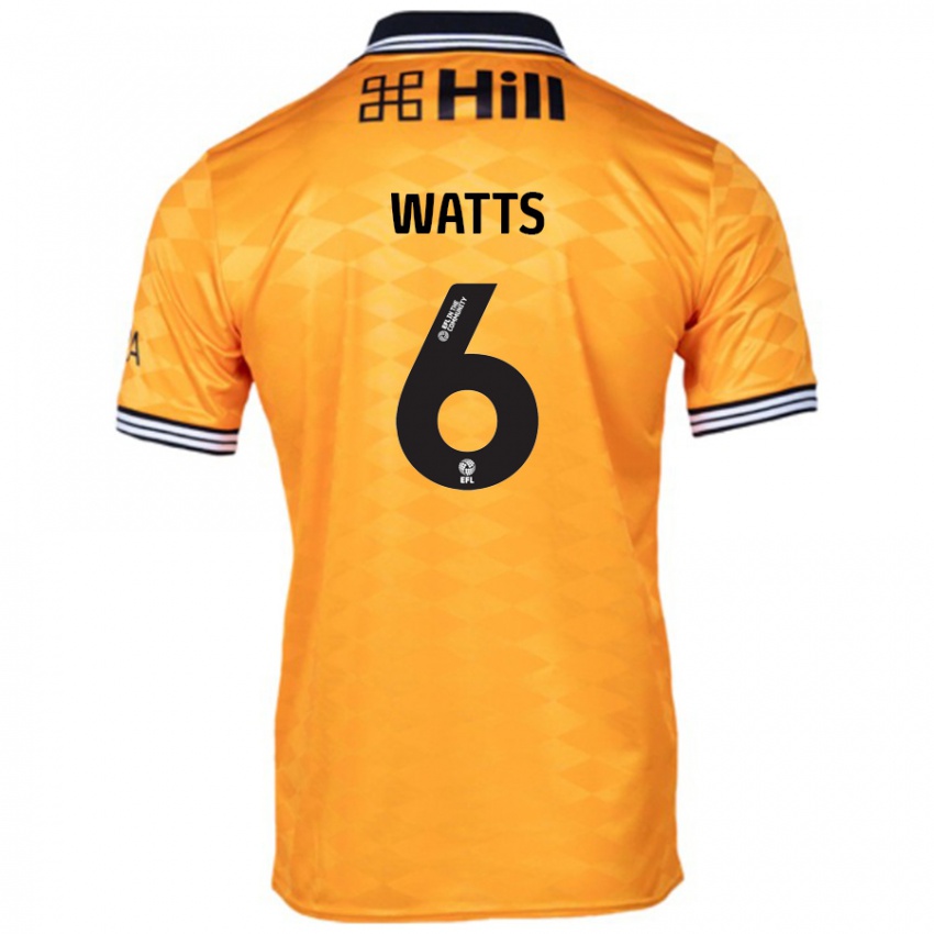 Homem Camisola Kell Watts #6 Laranja Principal 2024/25 Camisa