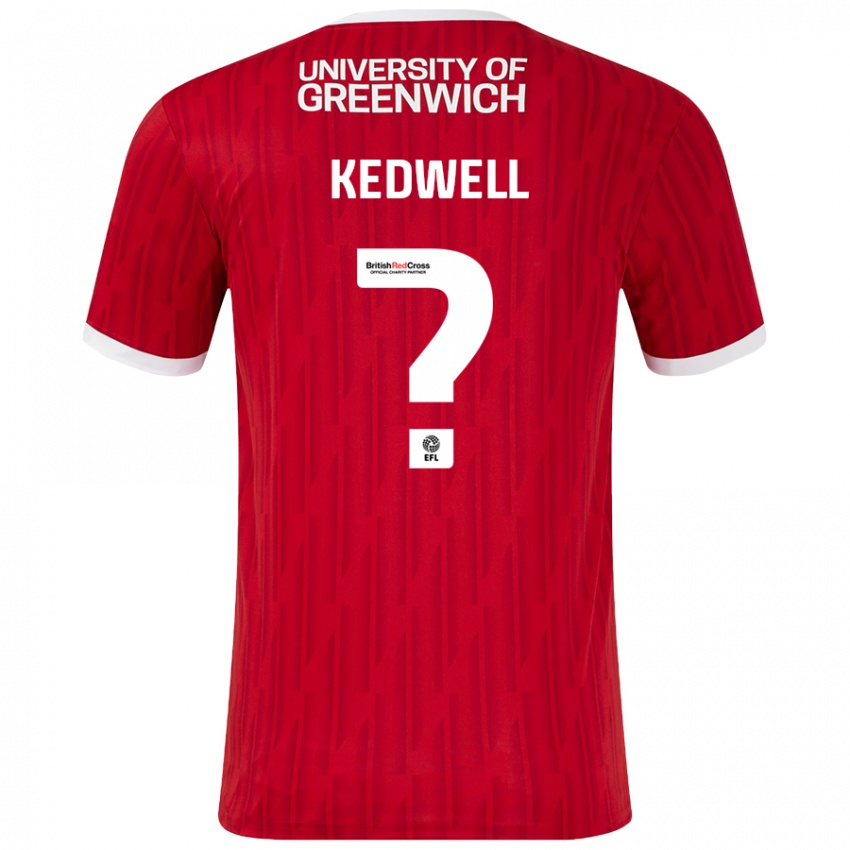 Homem Camisola Harvey Kedwell #0 Vermelho Branco Principal 2024/25 Camisa