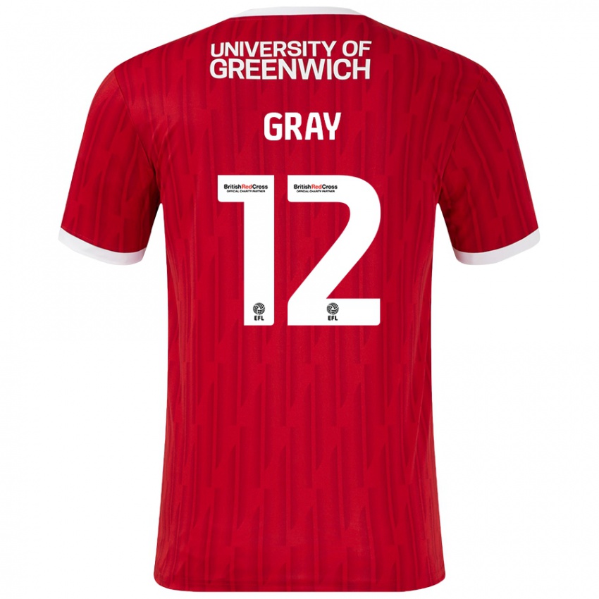 Homem Camisola Jessica Gray #12 Vermelho Branco Principal 2024/25 Camisa