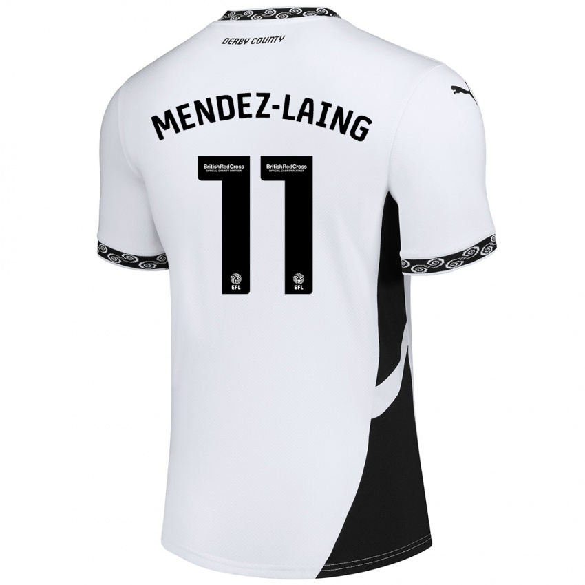 Homem Camisola Nathaniel Méndez-Laing #11 Preto Branco Principal 2024/25 Camisa