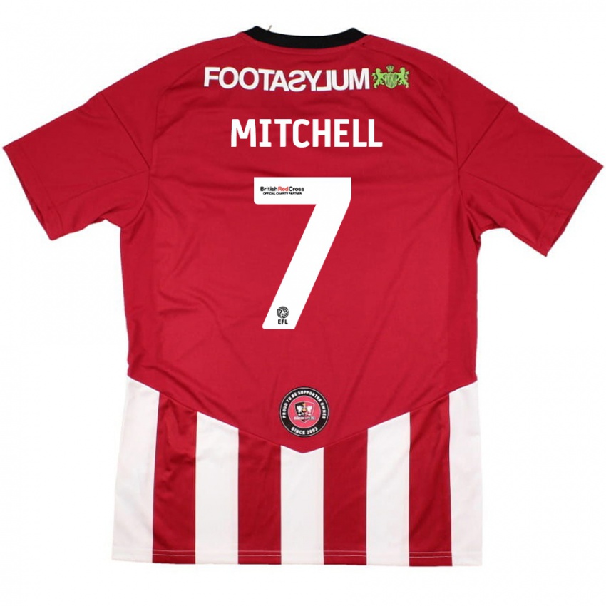 Homem Camisola Demetri Mitchell #7 Vermelho Branco Principal 2024/25 Camisa